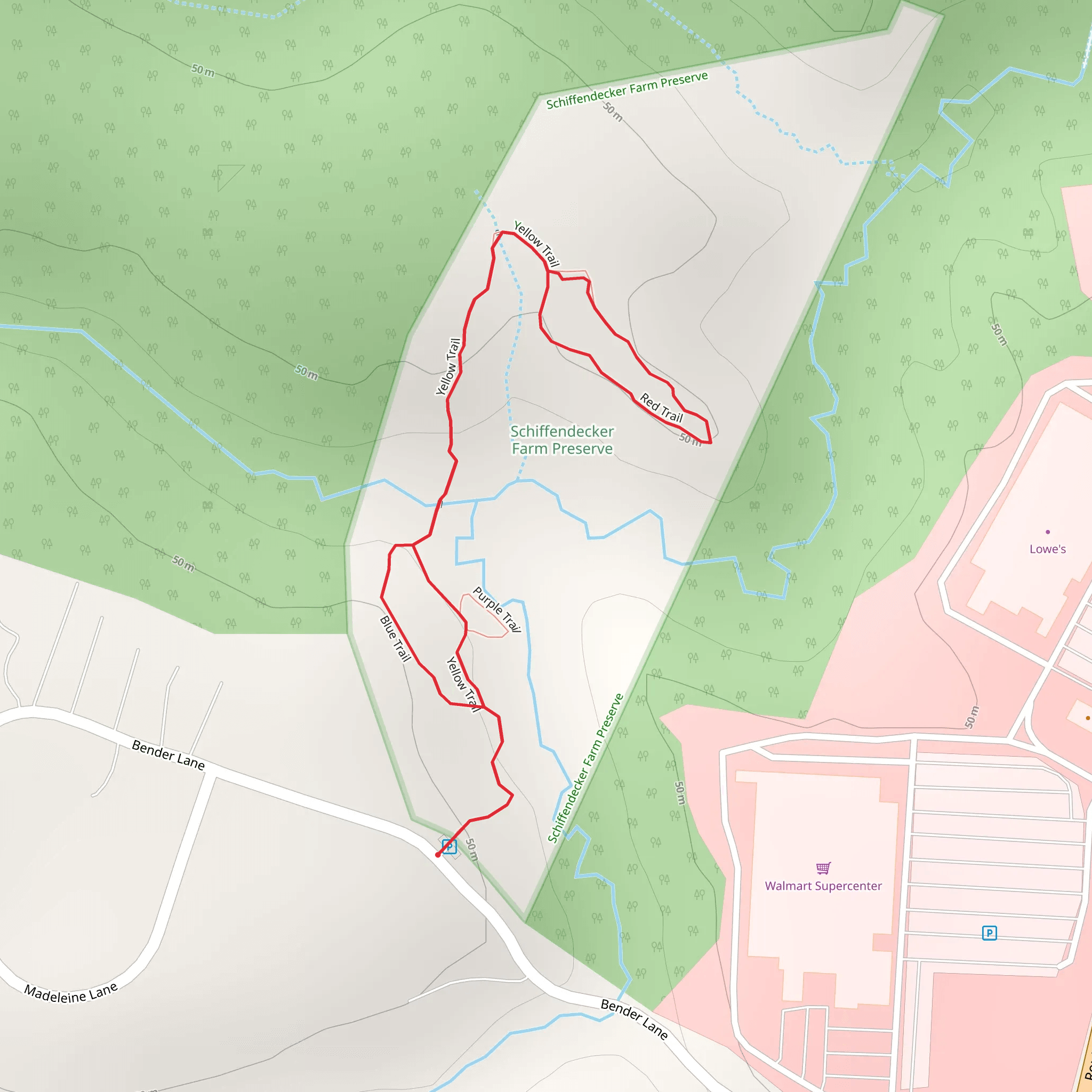 Schiffendecker Preserve Trail - Yellow Loop mobile static map