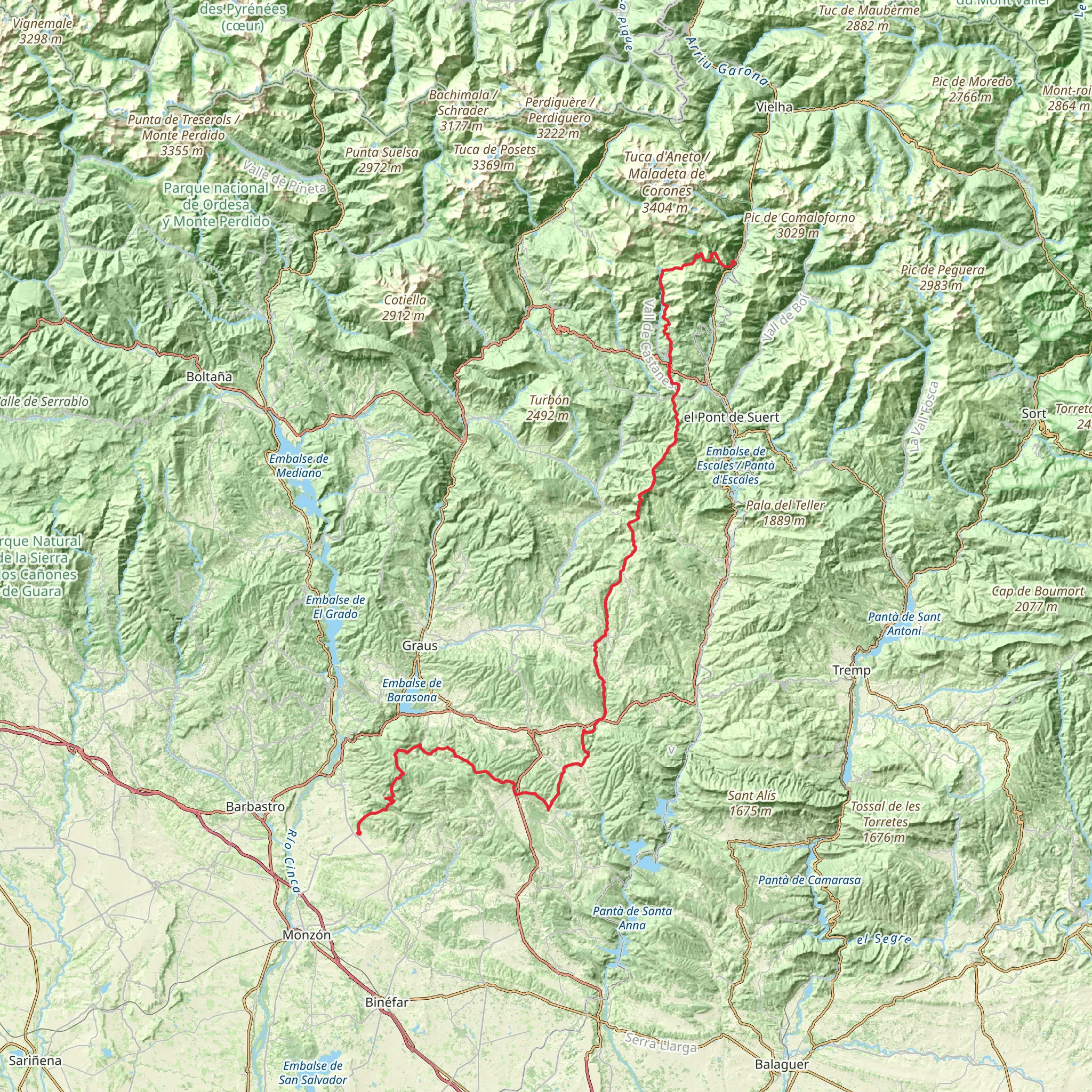 GR 18 - Ribagorza Path mobile static map