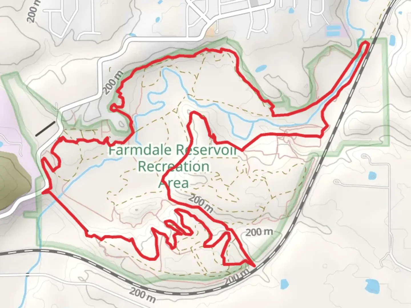 An image depicting the trail Track Stand and Schroll's Loop and its surrounding area.