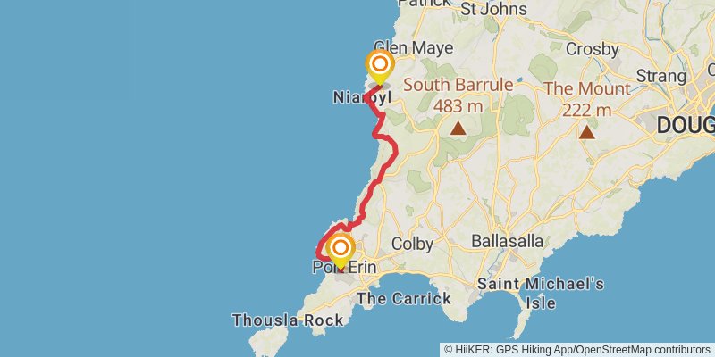 Raad Ny Foillan - Isle of Man Coastal Path stage 6 Map