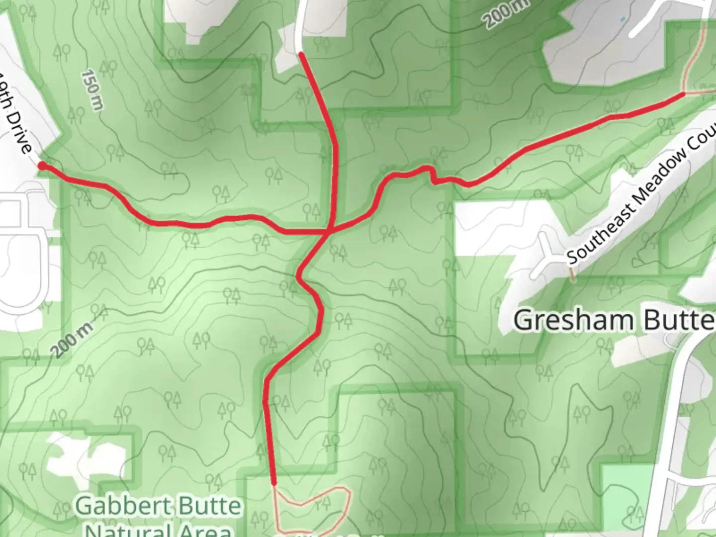An image depicting the trail Gresham Butte Saddle Trail and its surrounding area.