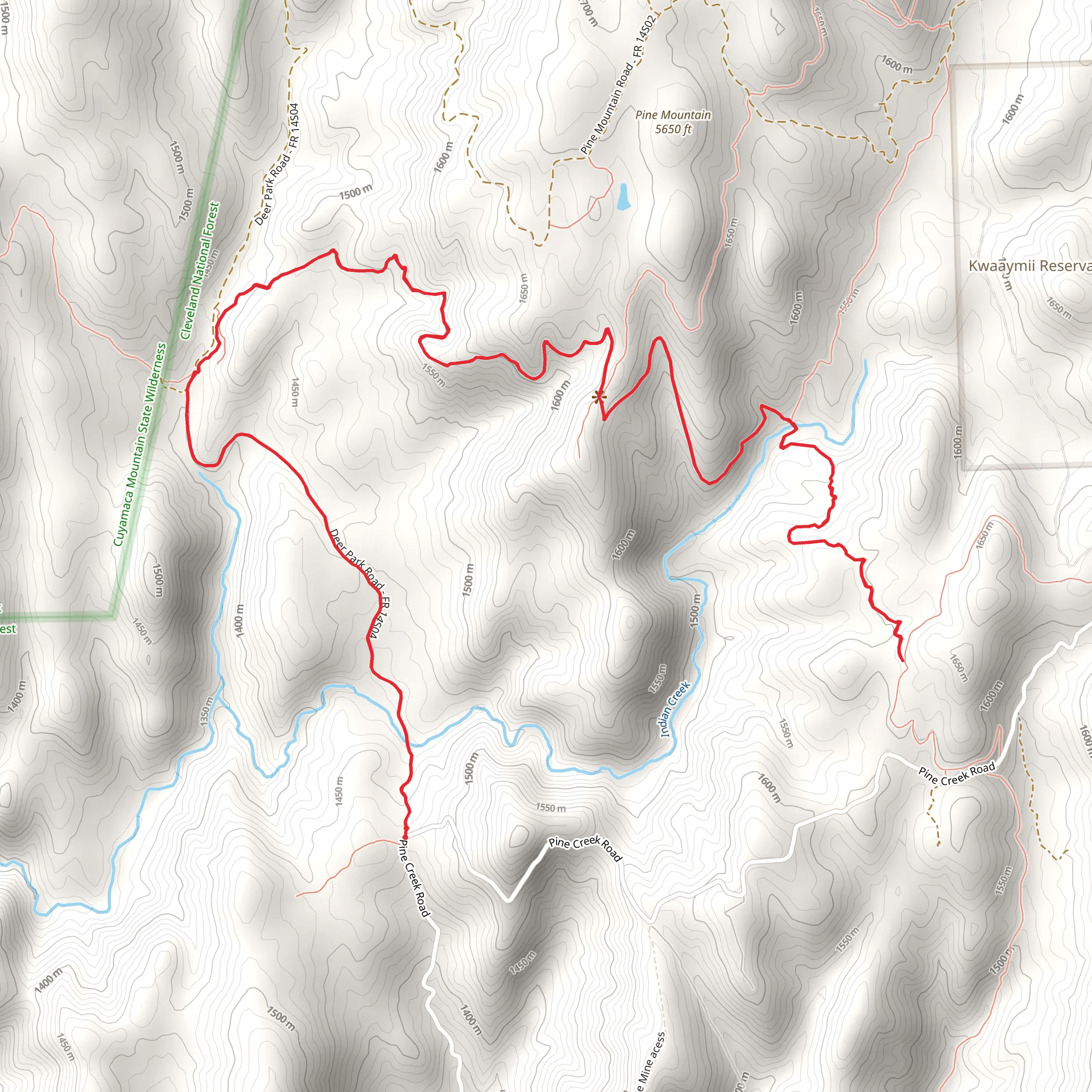 Indian Creek Trail mobile static map