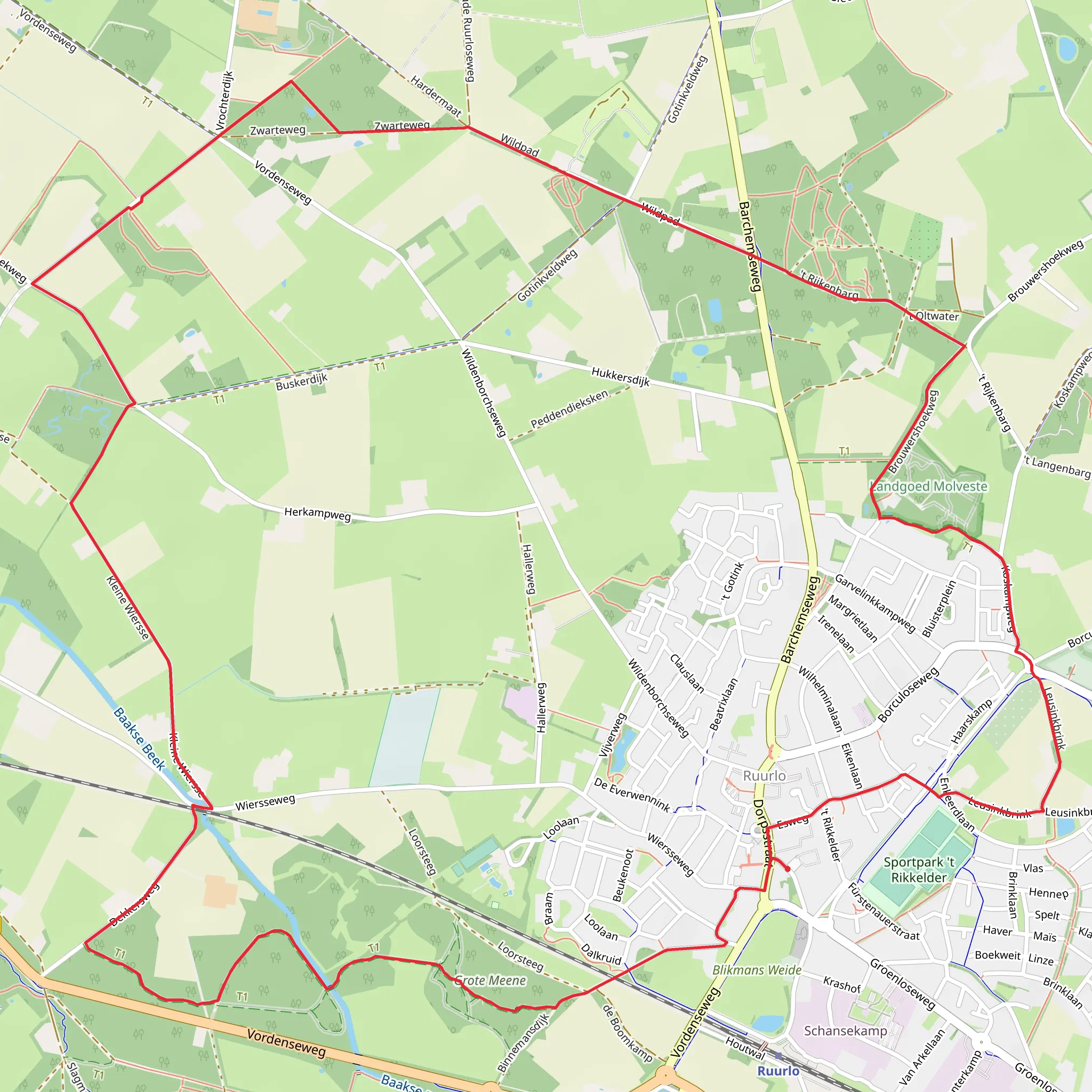 Meene Route mobile static map