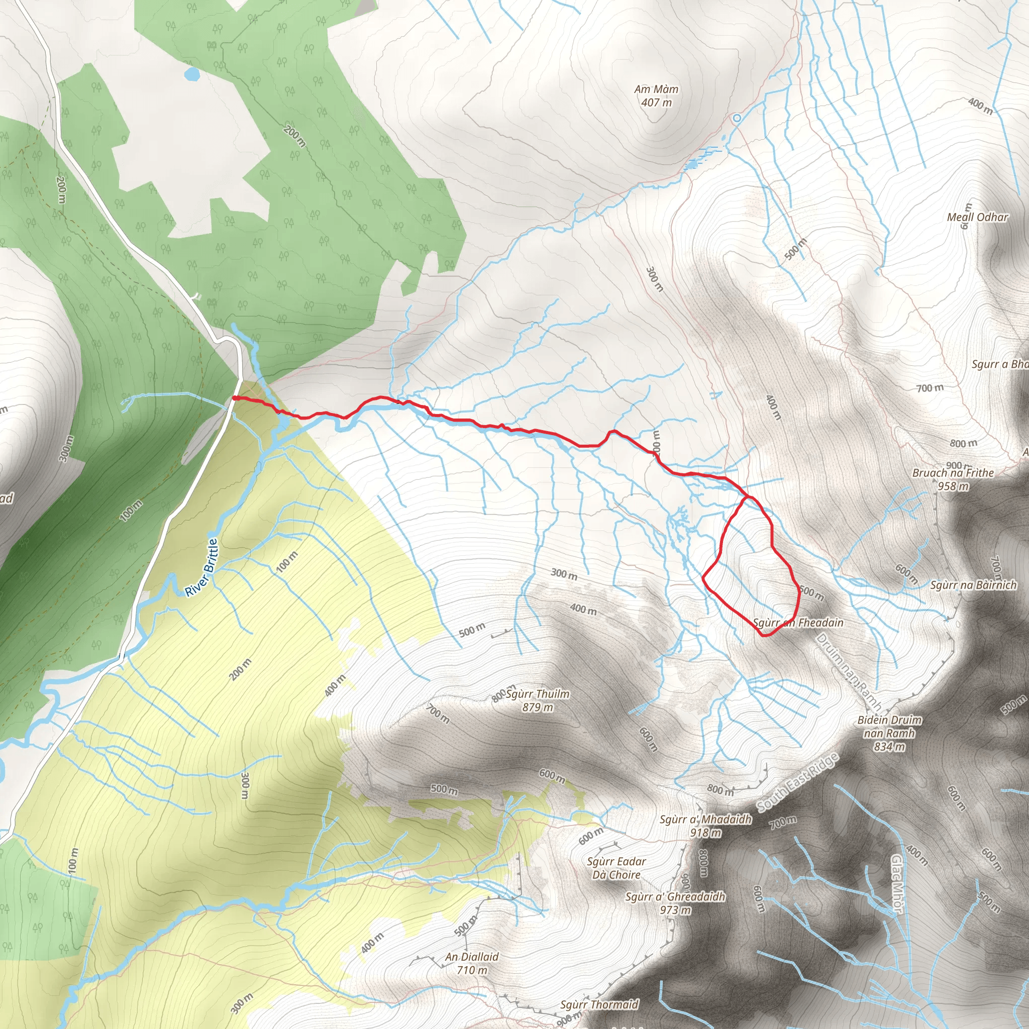 Sgurr an Fheadain Walk mobile static map
