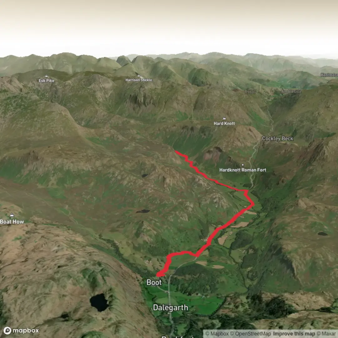 An image depicting the trail Hike from Boot to Tongue pot and its surrounding area.