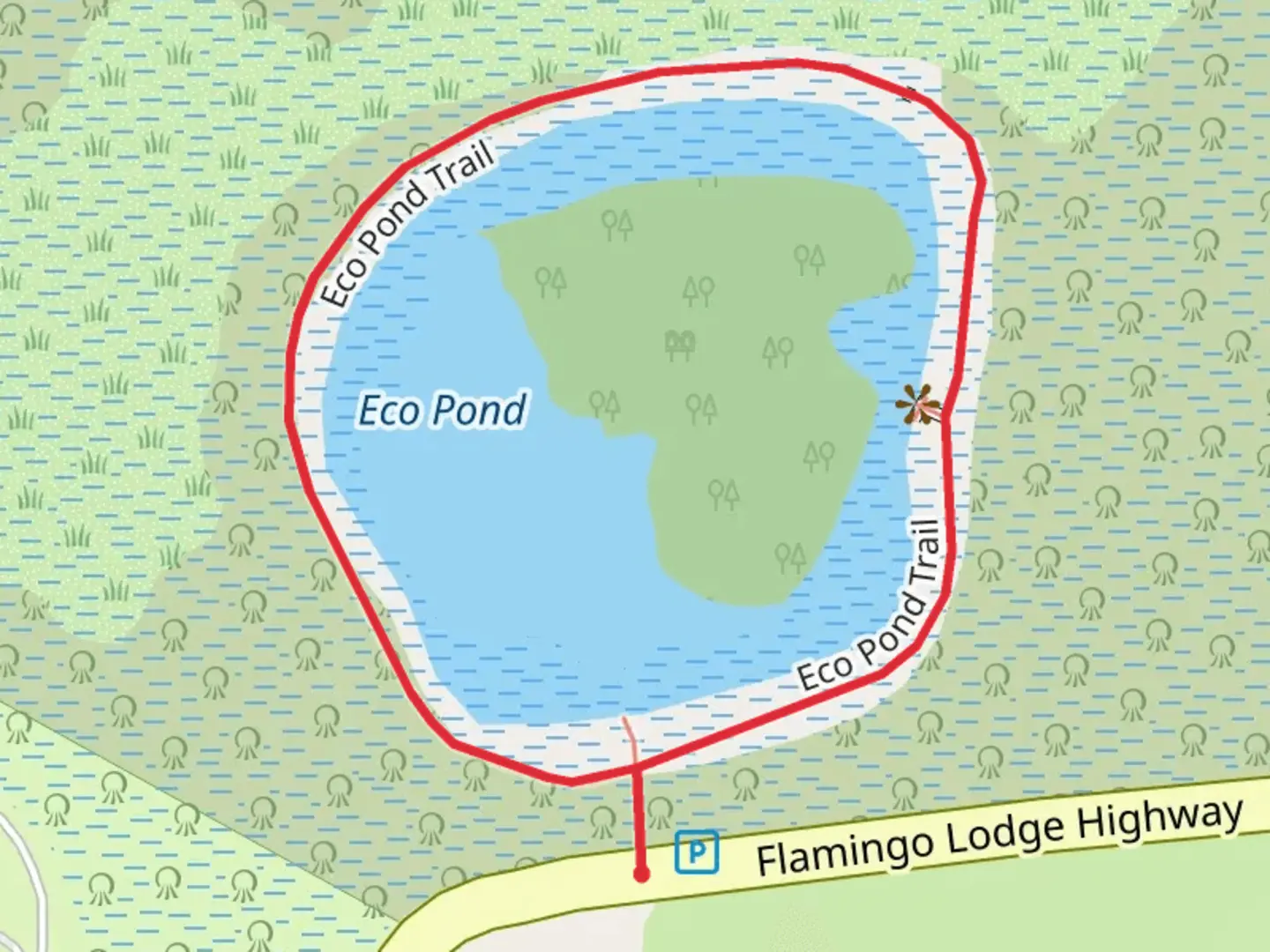 An image depicting the trail Eco Pond Loop Trail and its surrounding area.