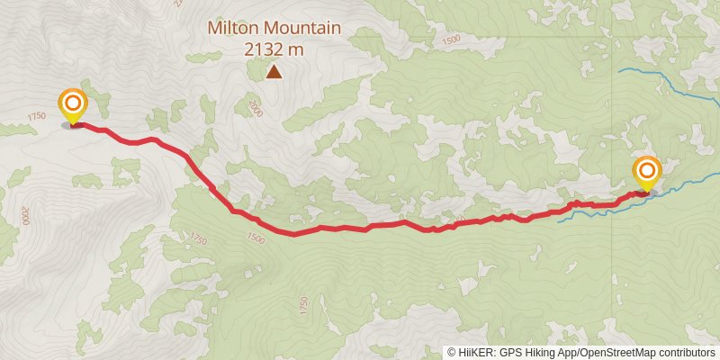 Milton Mountain Trail via Wolf Creek Trail stage 2 Map