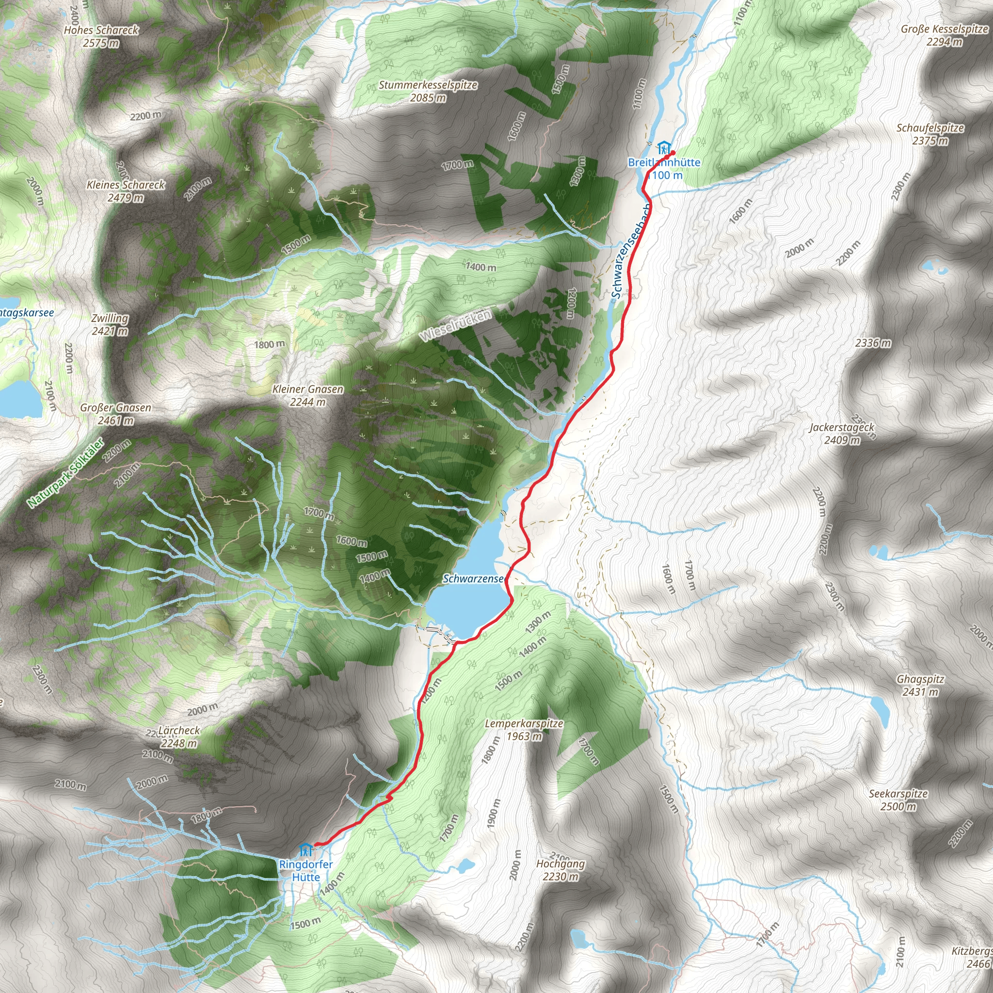 Putzentalalm Hike mobile static map