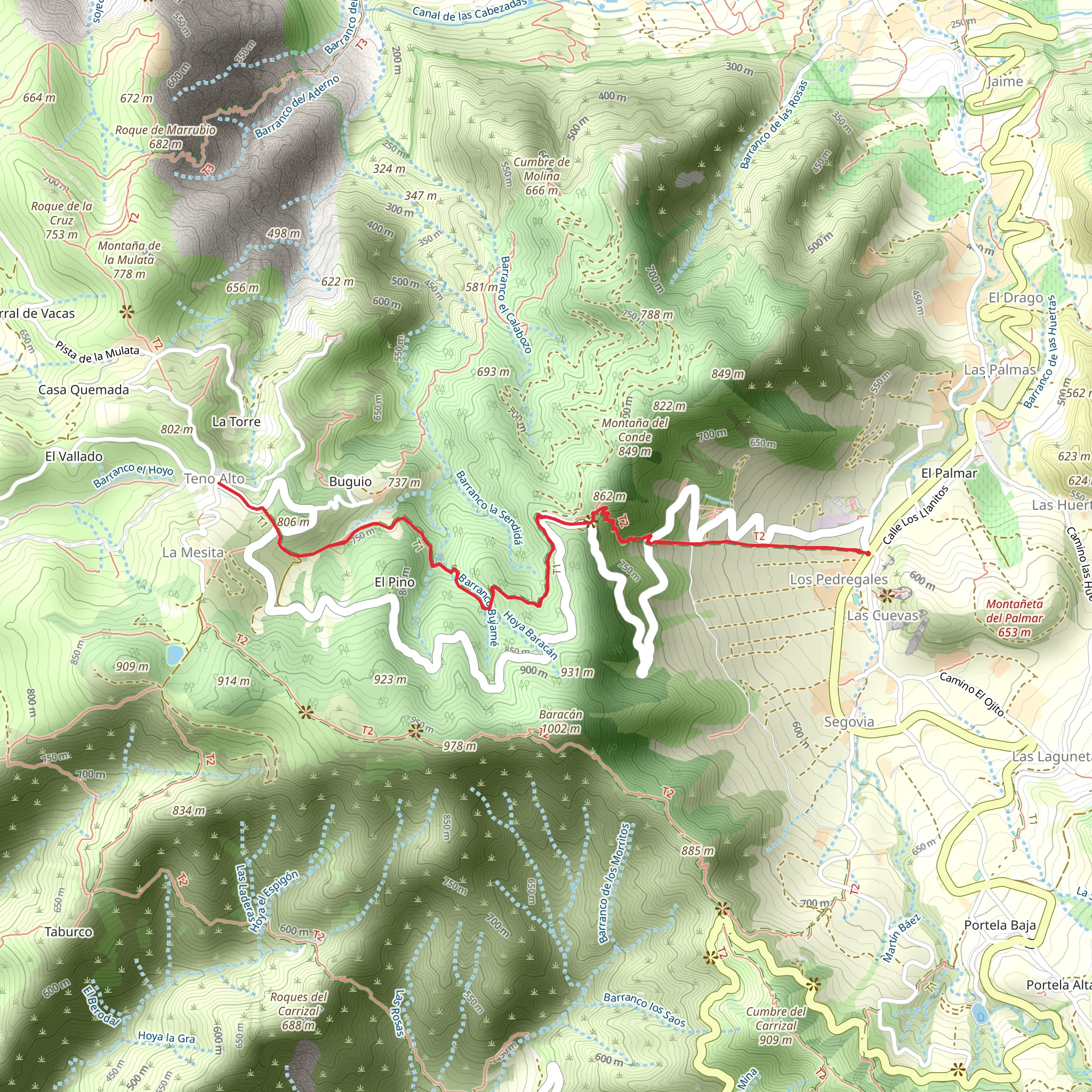 Callejón de Teno PR TF 57 mobile static map