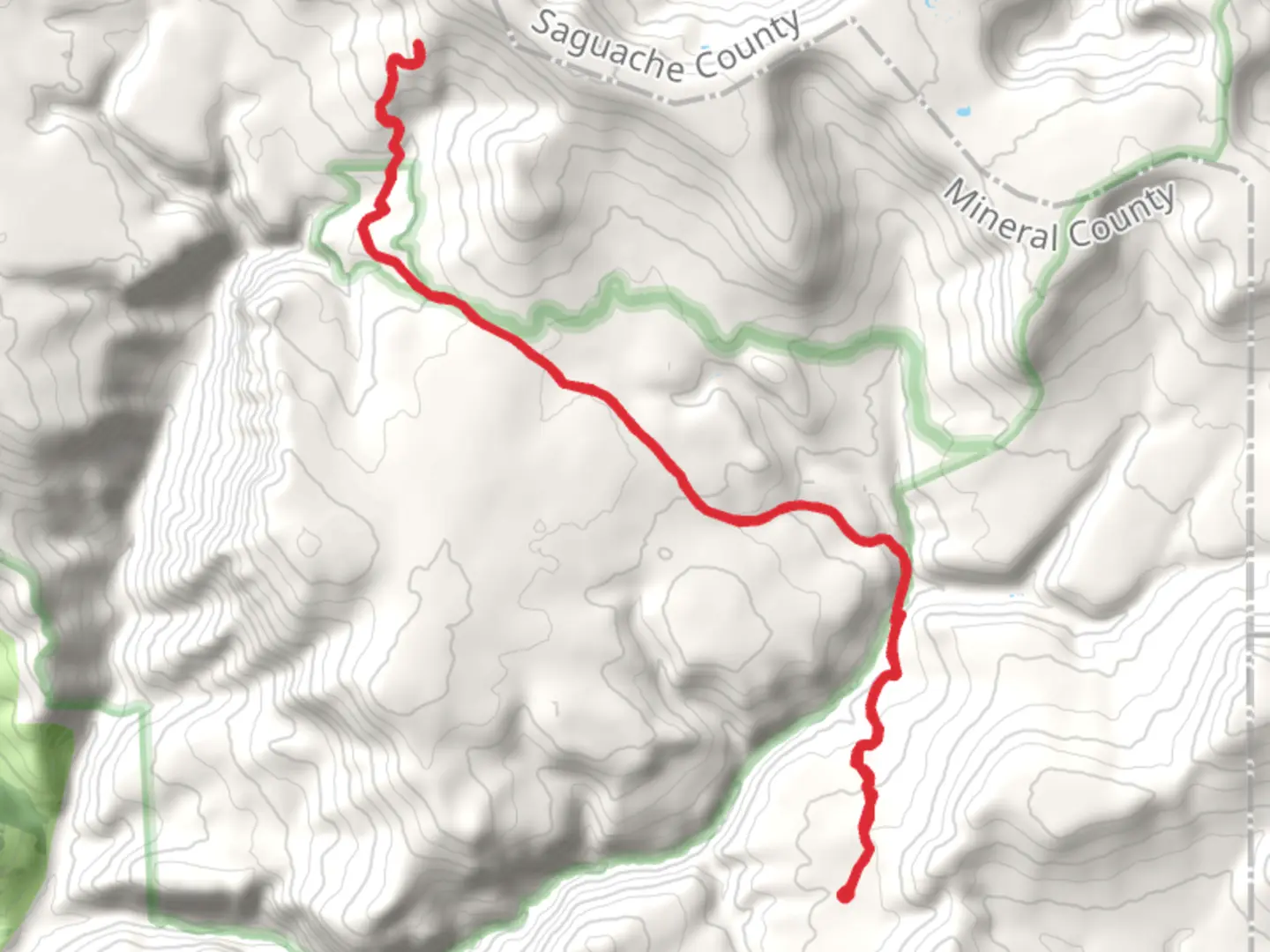 An image depicting the trail Wheeler Geologic Area via Wheeler NM Trail and its surrounding area.