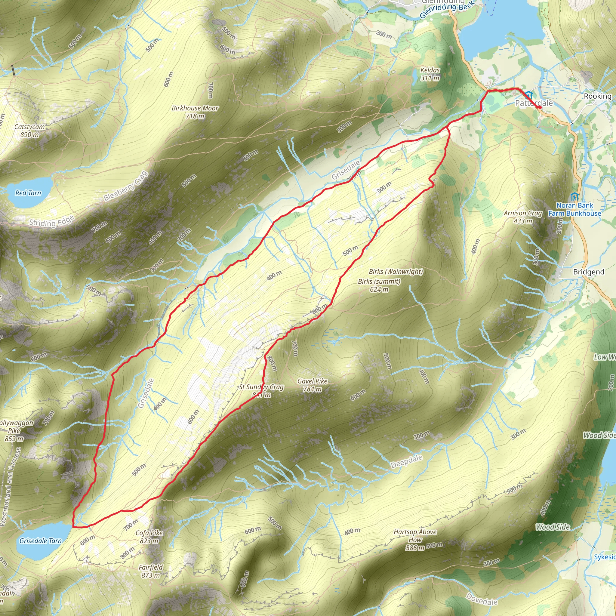 St Sunday Crag and Grisedale Tarn Loop mobile static map