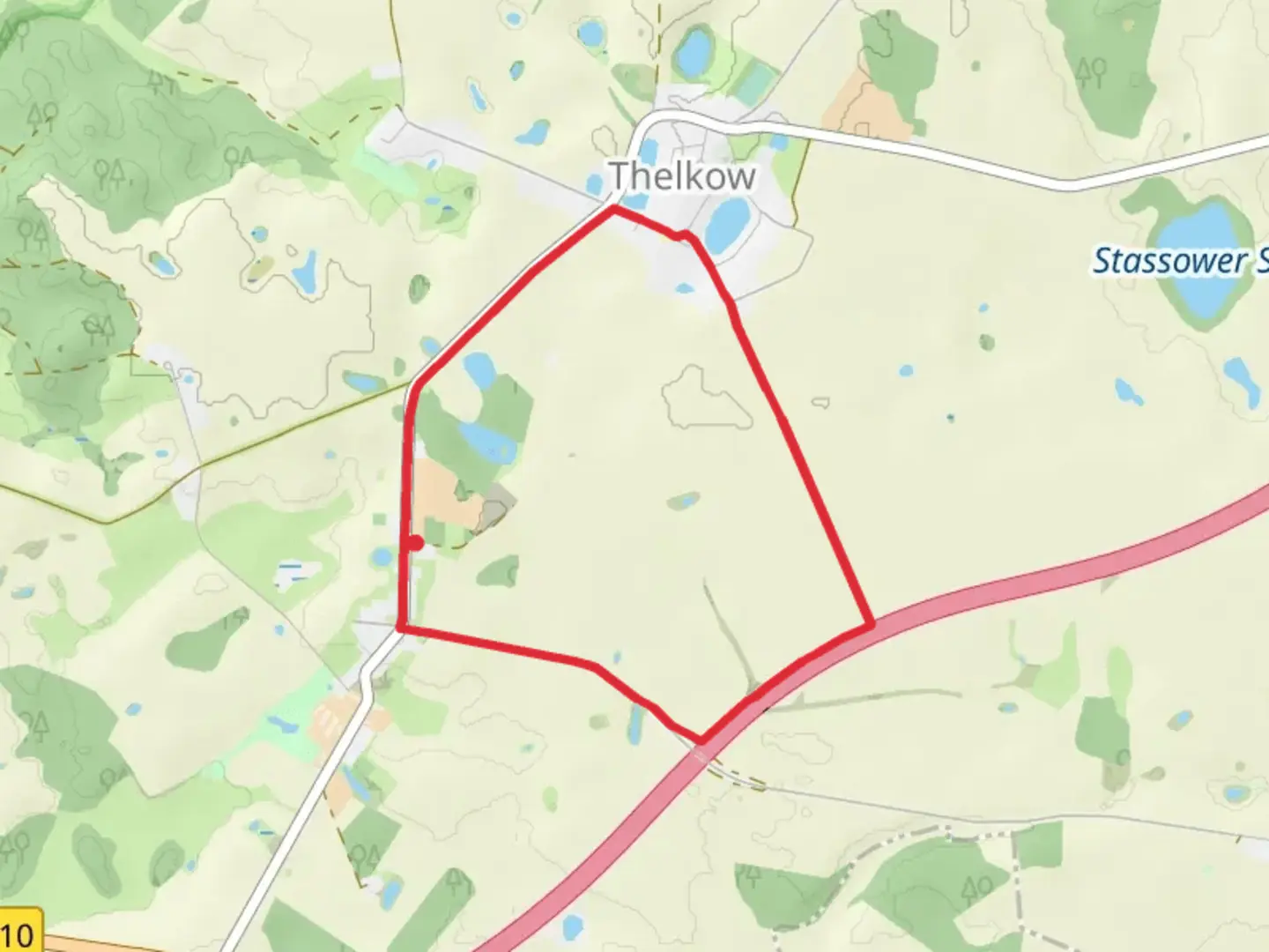 An image depicting the trail Thelkow Loop and its surrounding area.