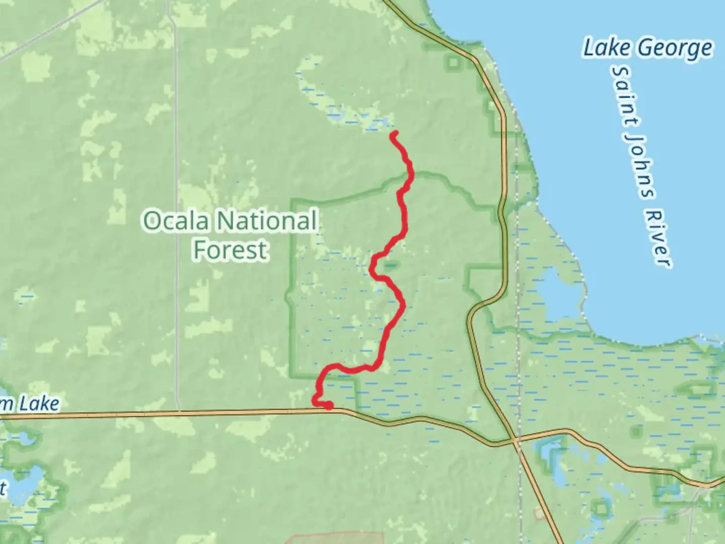 An image depicting the trail Juniper Springs Recreation Area - Florida Trail and its surrounding area.