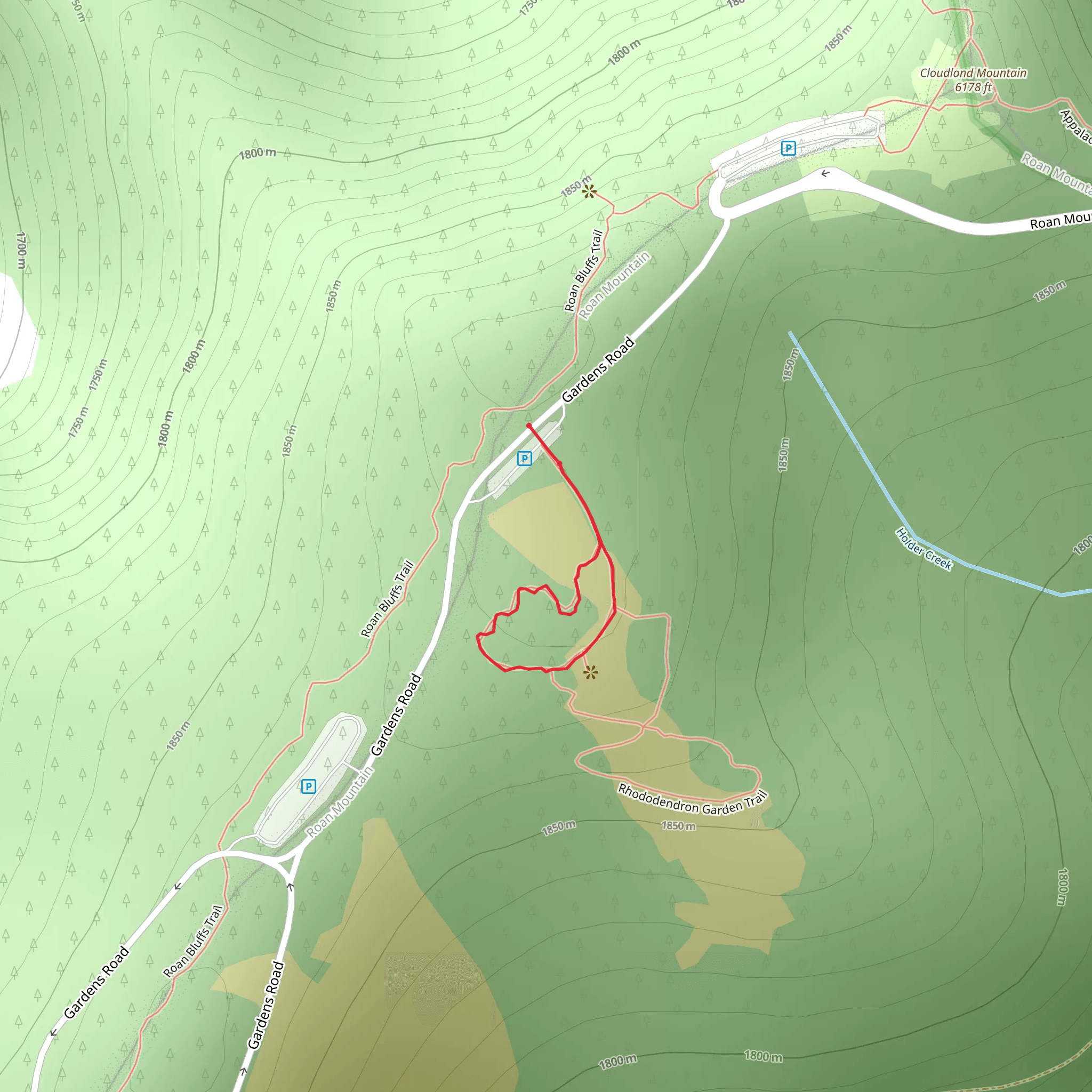 Roan Mountain Gardens National Recreation Trail mobile static map