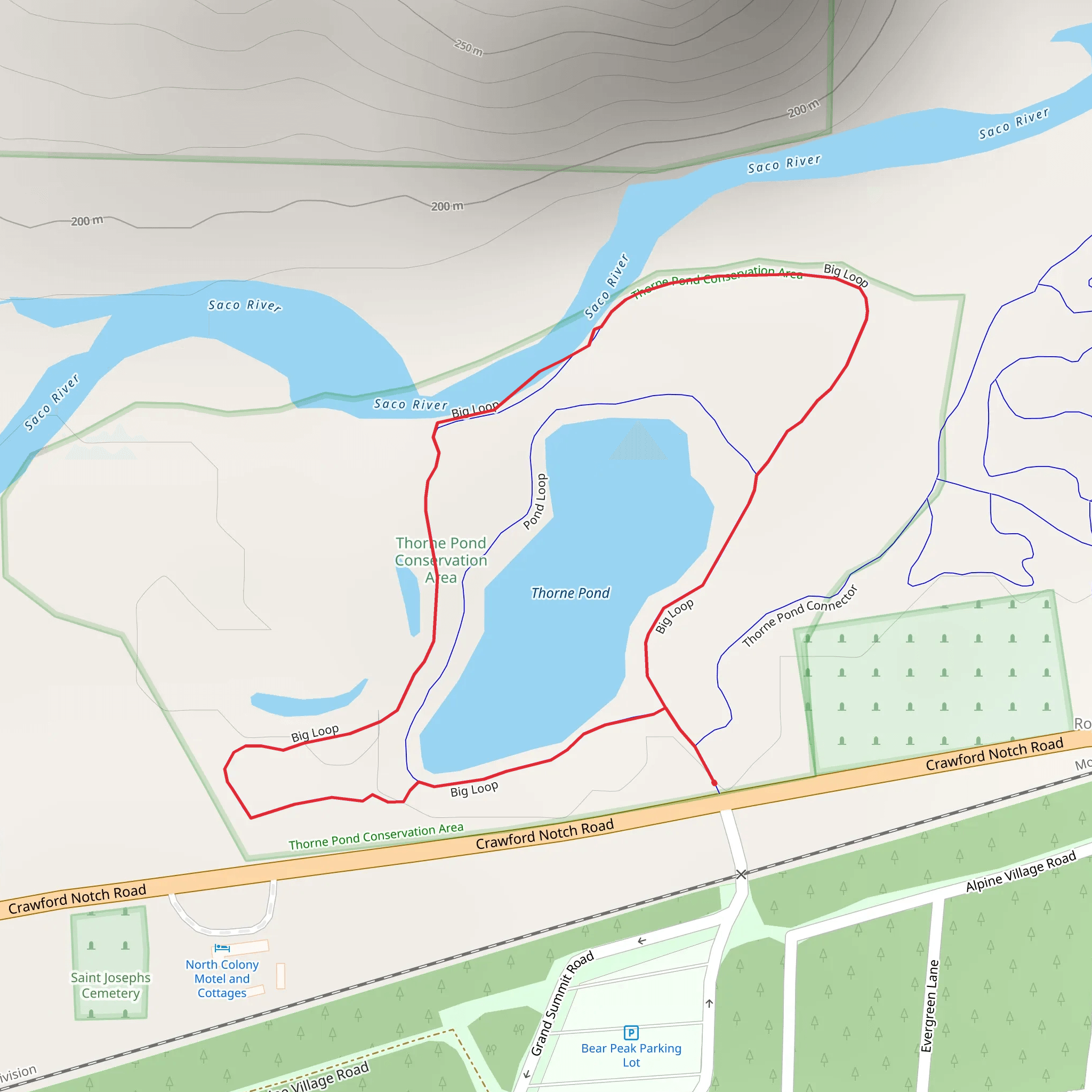 Thorne Pond Loop mobile static map