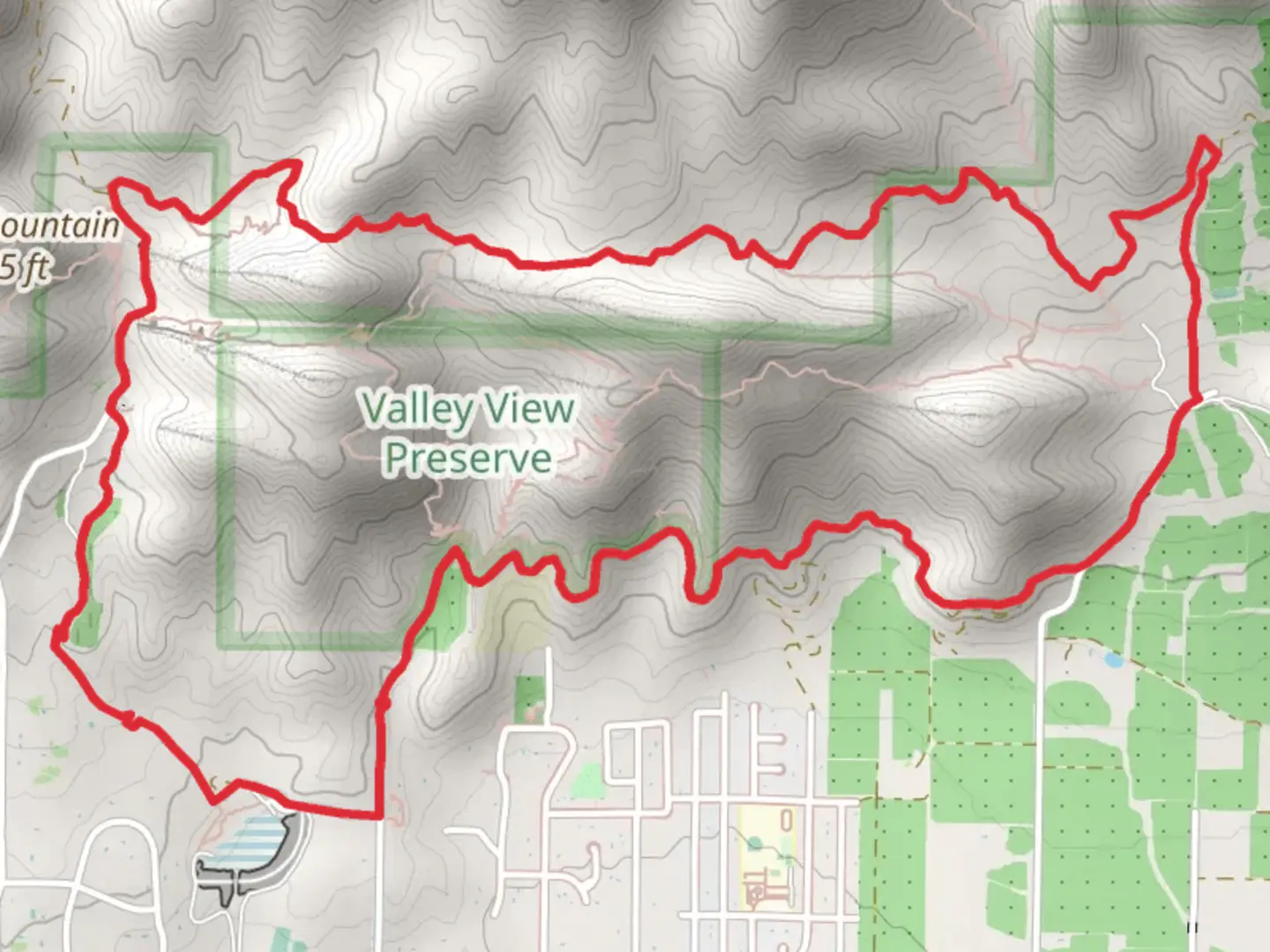 An image depicting the trail Gridley - Fuel Break Road and Pratt Loop Trail and its surrounding area.