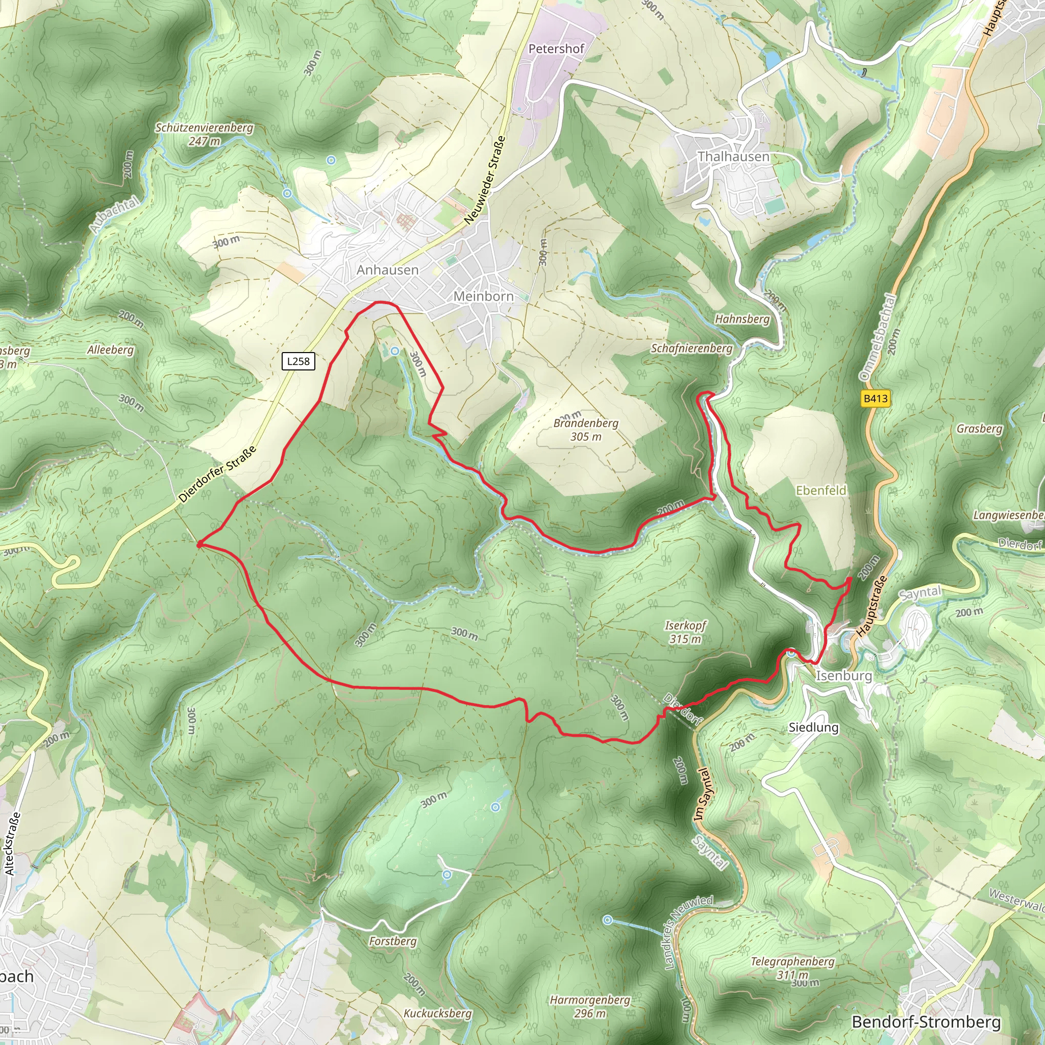 Limeswanderweg and Vier Baeche mobile static map