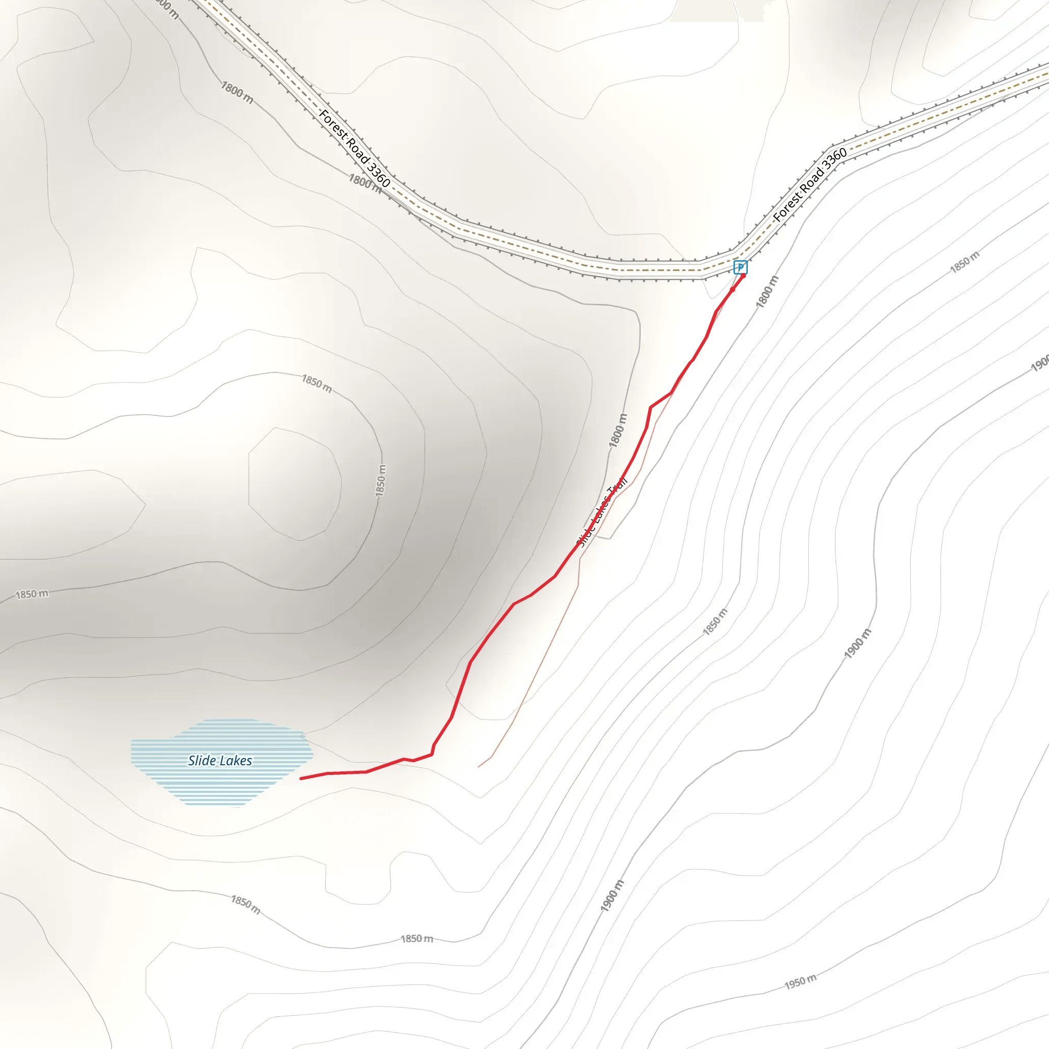 Slide Lake Trail mobile static map