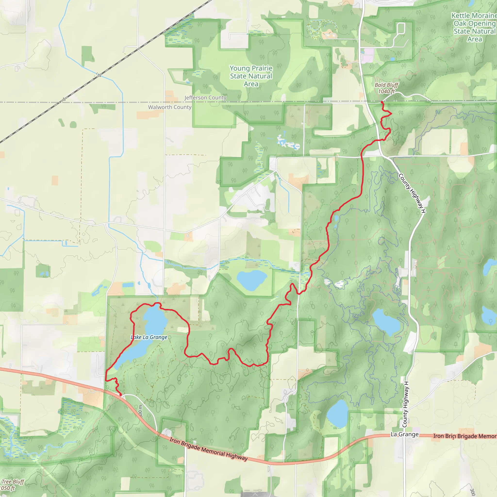 Ice Age Trail - Bald Bluff mobile static map
