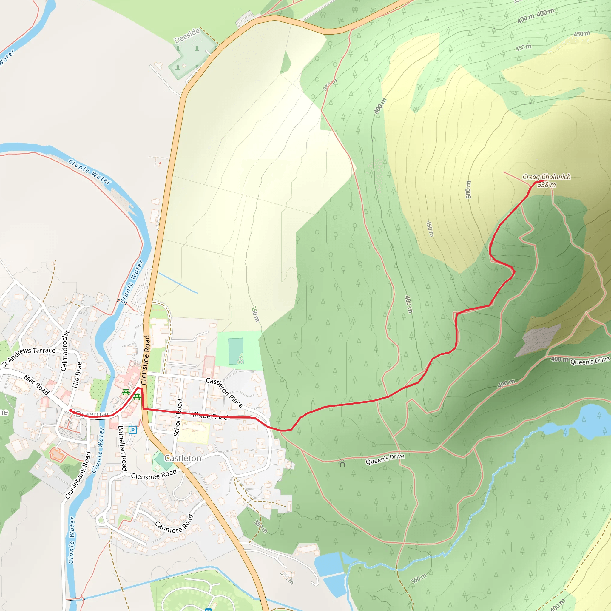Creag Choinnich Trail mobile static map