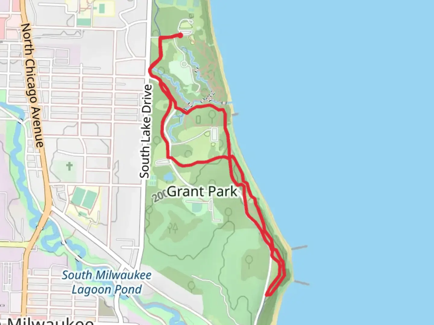 An image depicting the trail Grant Park Loop and its surrounding area.