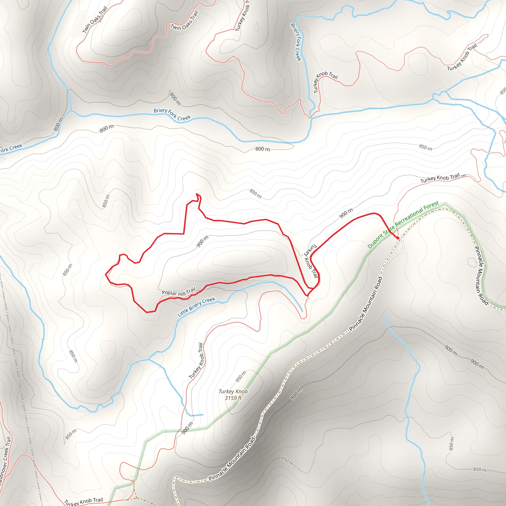 Turkey Knob Road and Poplar Loop Trail mobile static map