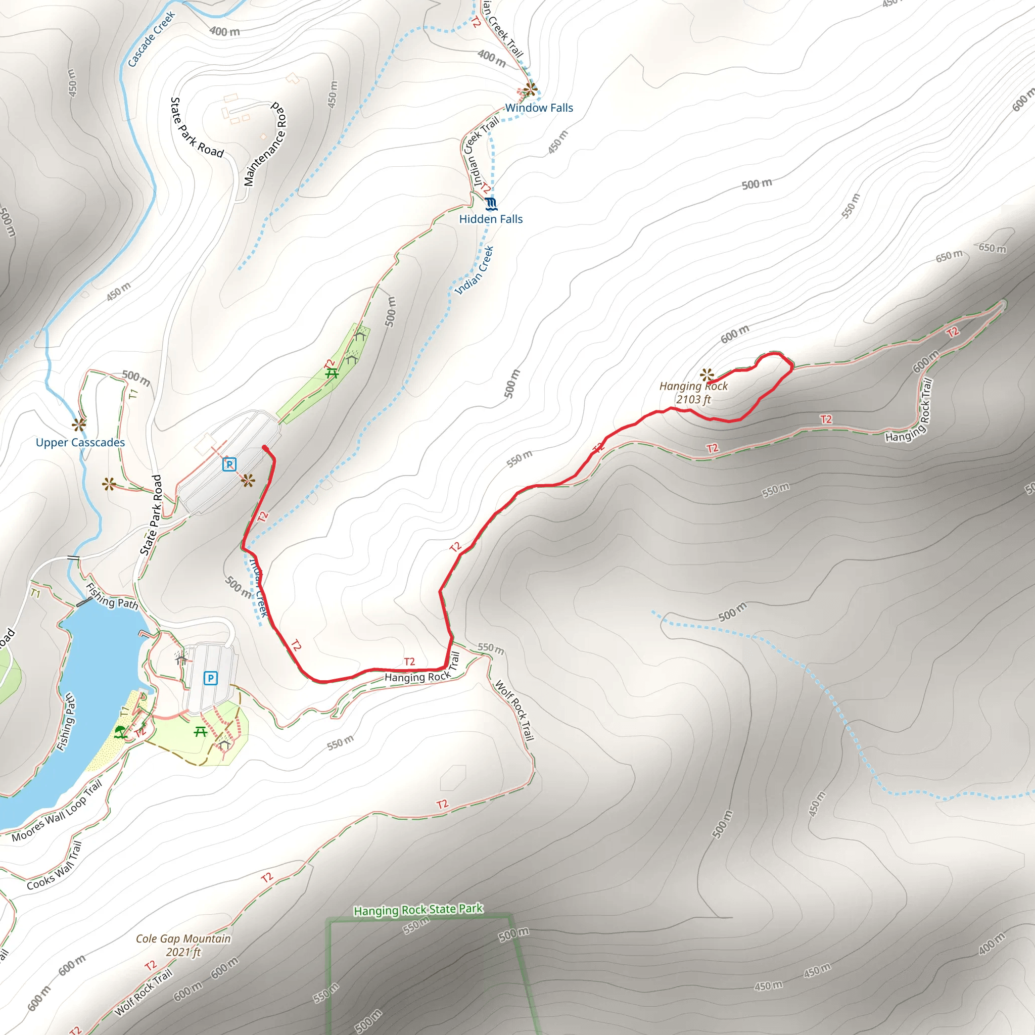 Hanging Rock Trail mobile static map