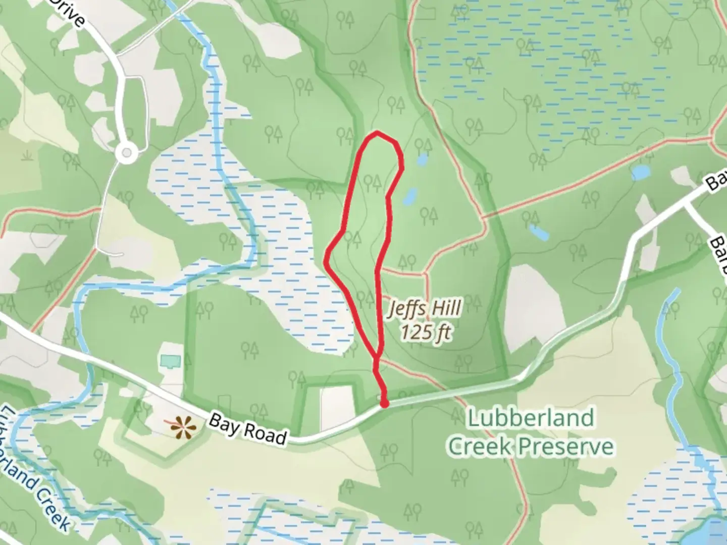 An image depicting the trail Sweet Trail Loop and its surrounding area.