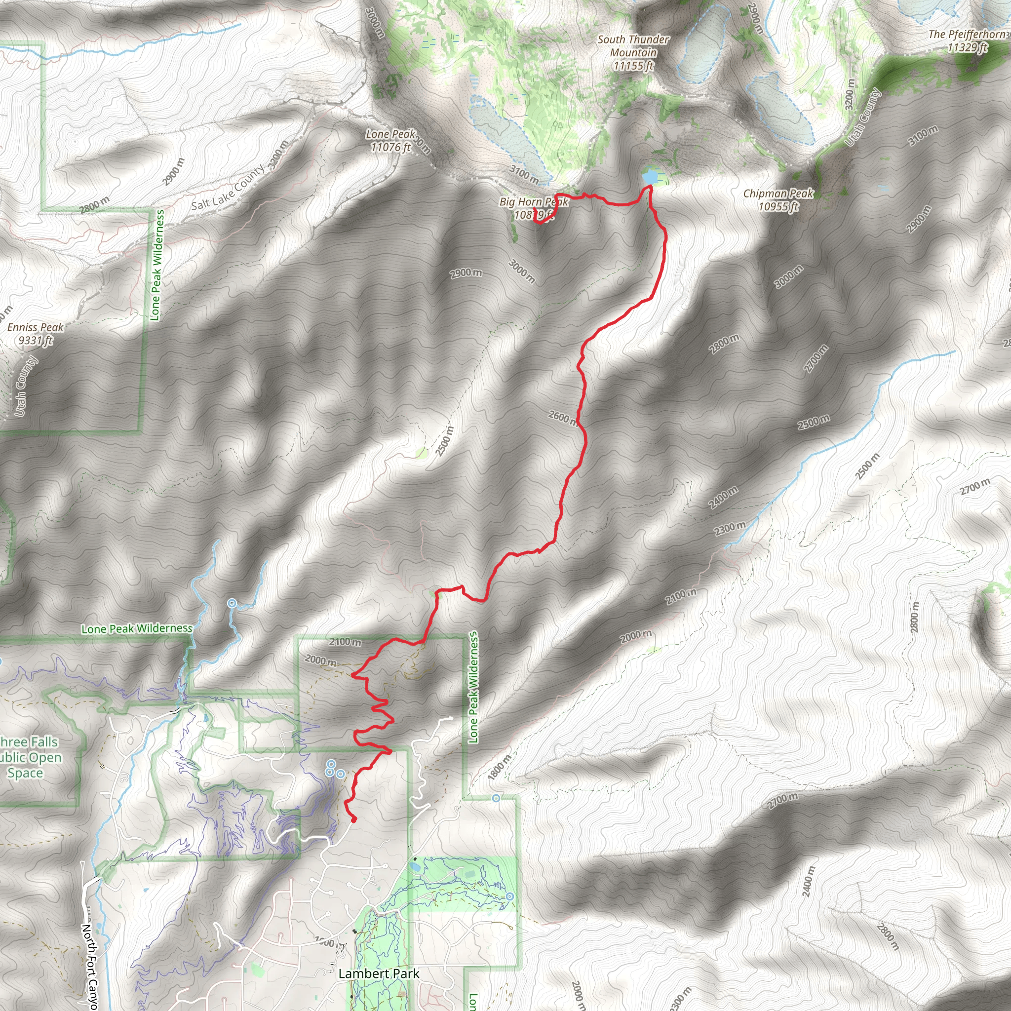 Lake Hardy Trail and Big Horn Peak mobile static map