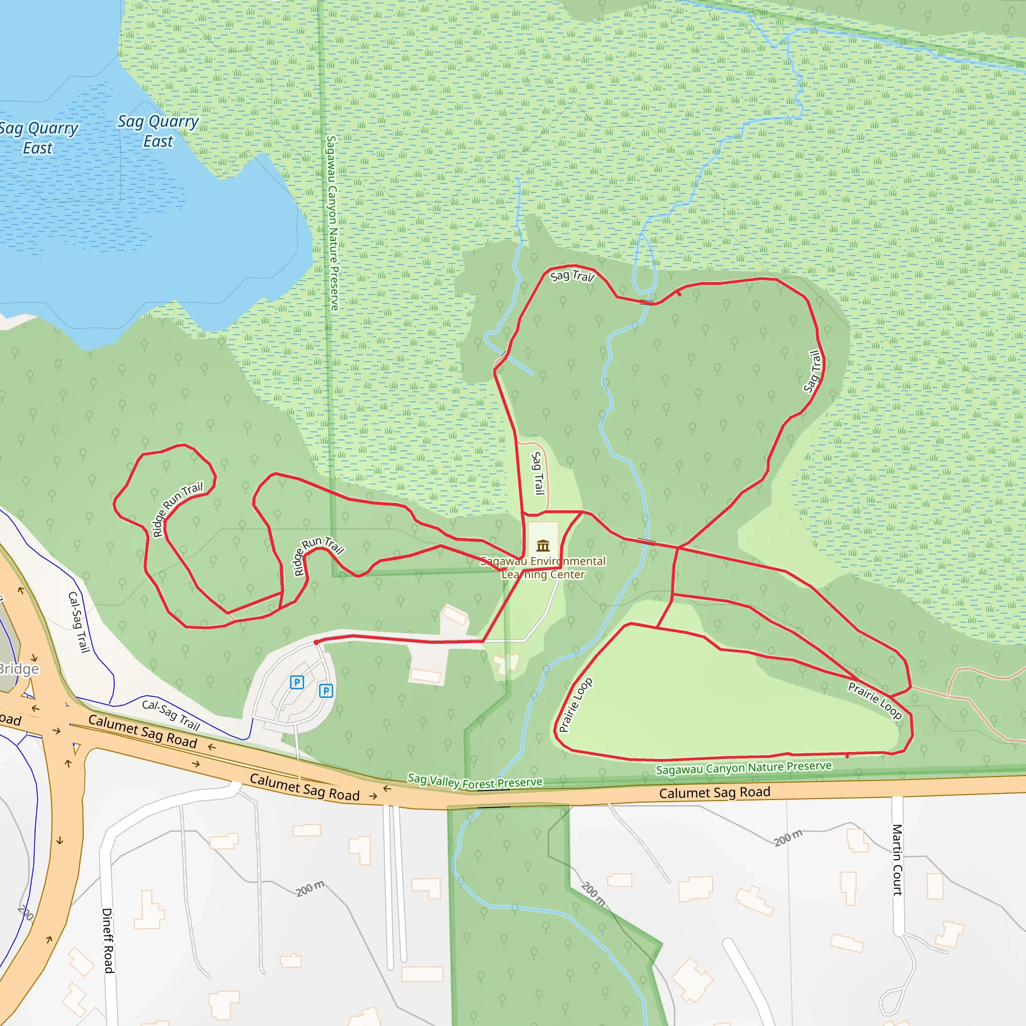Ridge Run Trail and Sag Trail Loop mobile static map