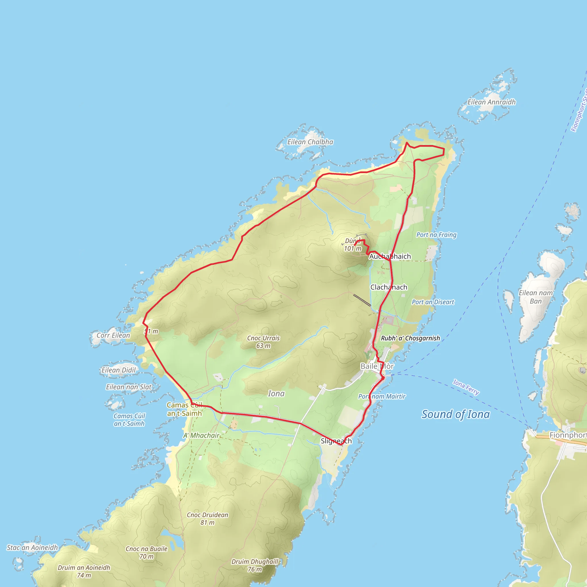 Iona - The North Loop via Baile Mor The Village mobile static map