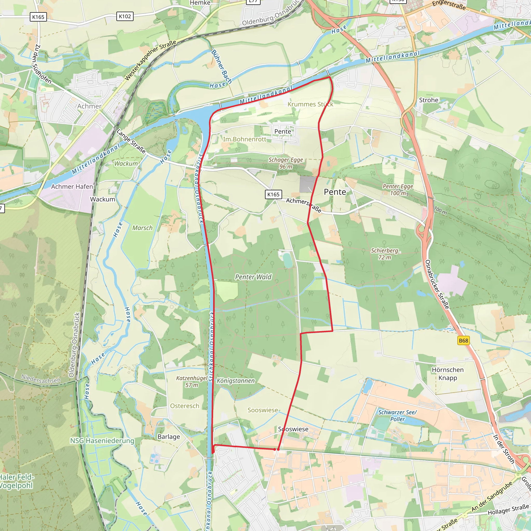 Königstannen and Penter Wald Loop mobile static map