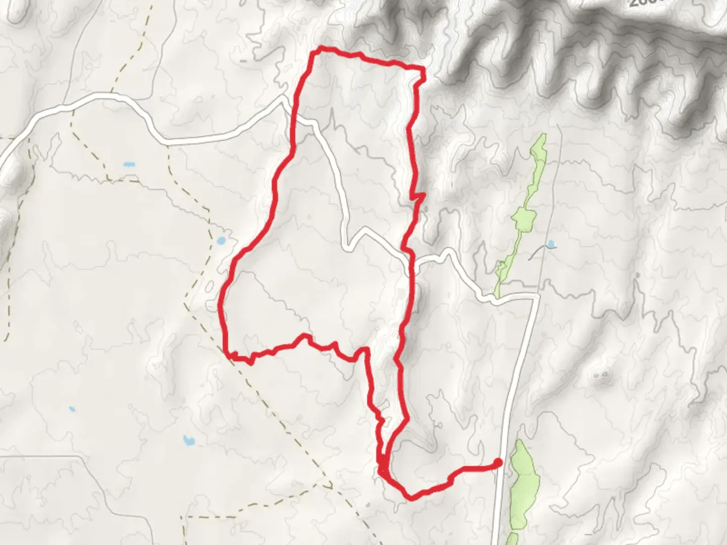 An image depicting the trail Zip Off and Zippity Doo Da Loop Trail and its surrounding area.