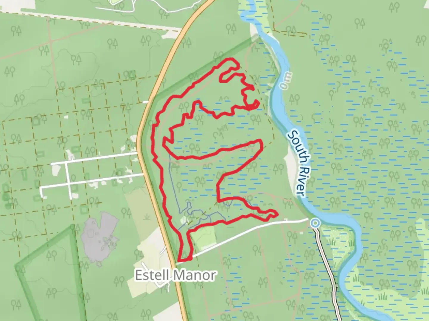 An image depicting the trail Logman Loop Trail and its surrounding area.