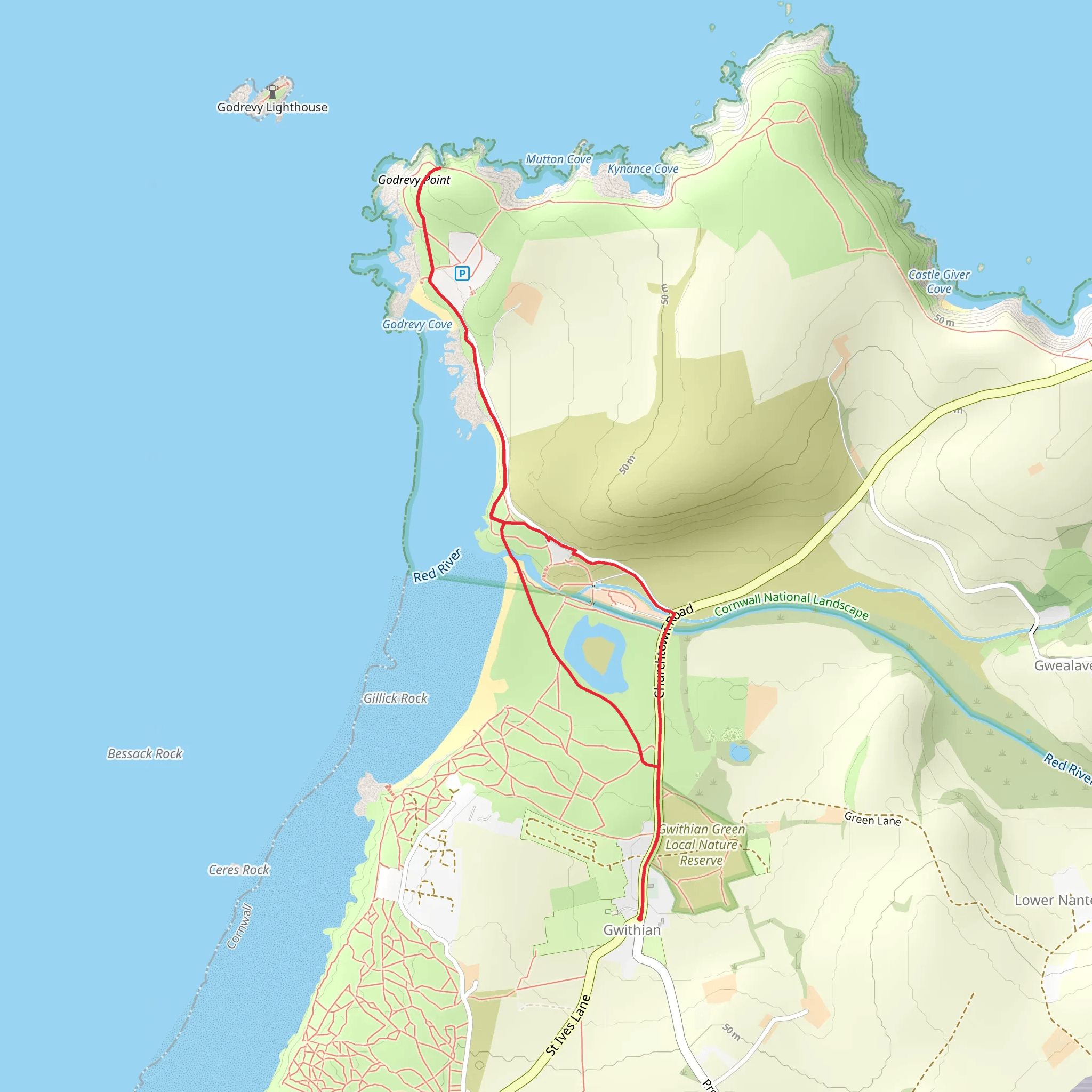 Godrevy Walk mobile static map