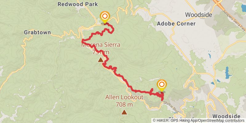 Bay Area Ridge Trail stage 46 Map