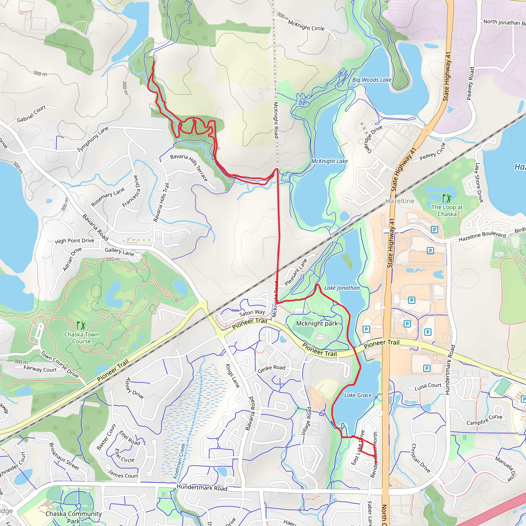Lake Grace and McKnight Lake via Skull Loop mobile static map