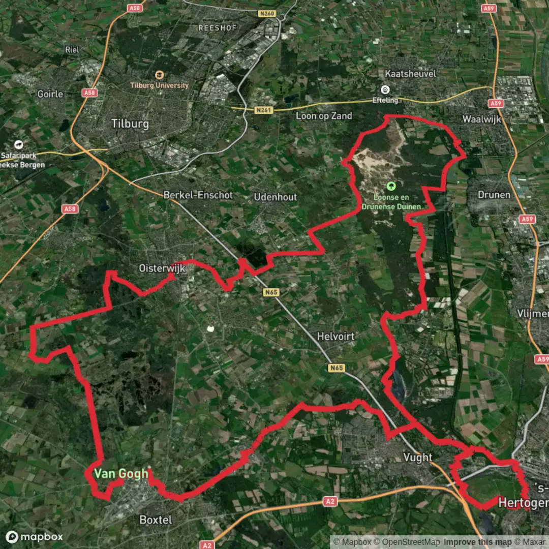 An image depicting the trail Sterrebosweg, Annadreef and Gemullehoekenweg Loop and its surrounding area.