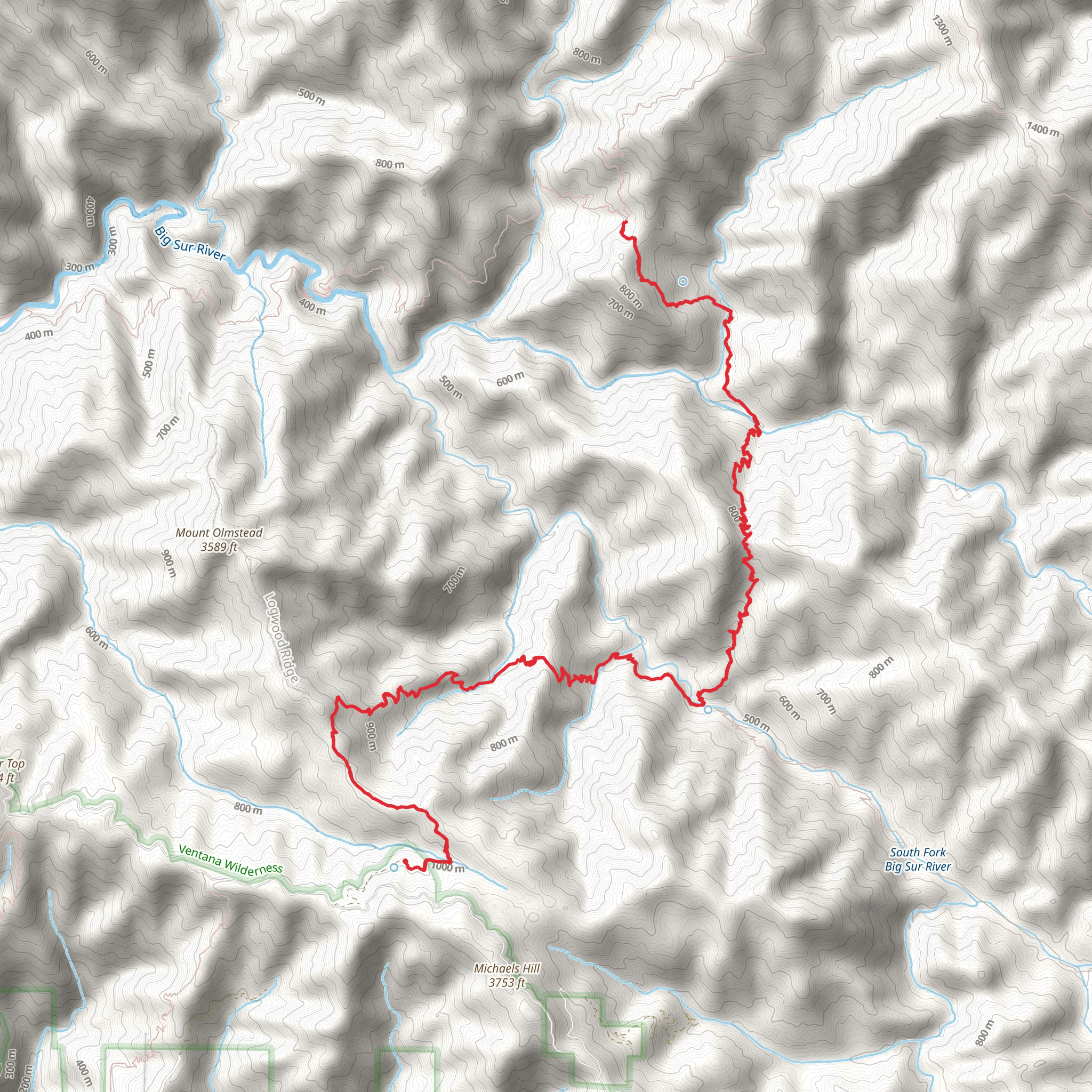 Big Sur Trail mobile static map