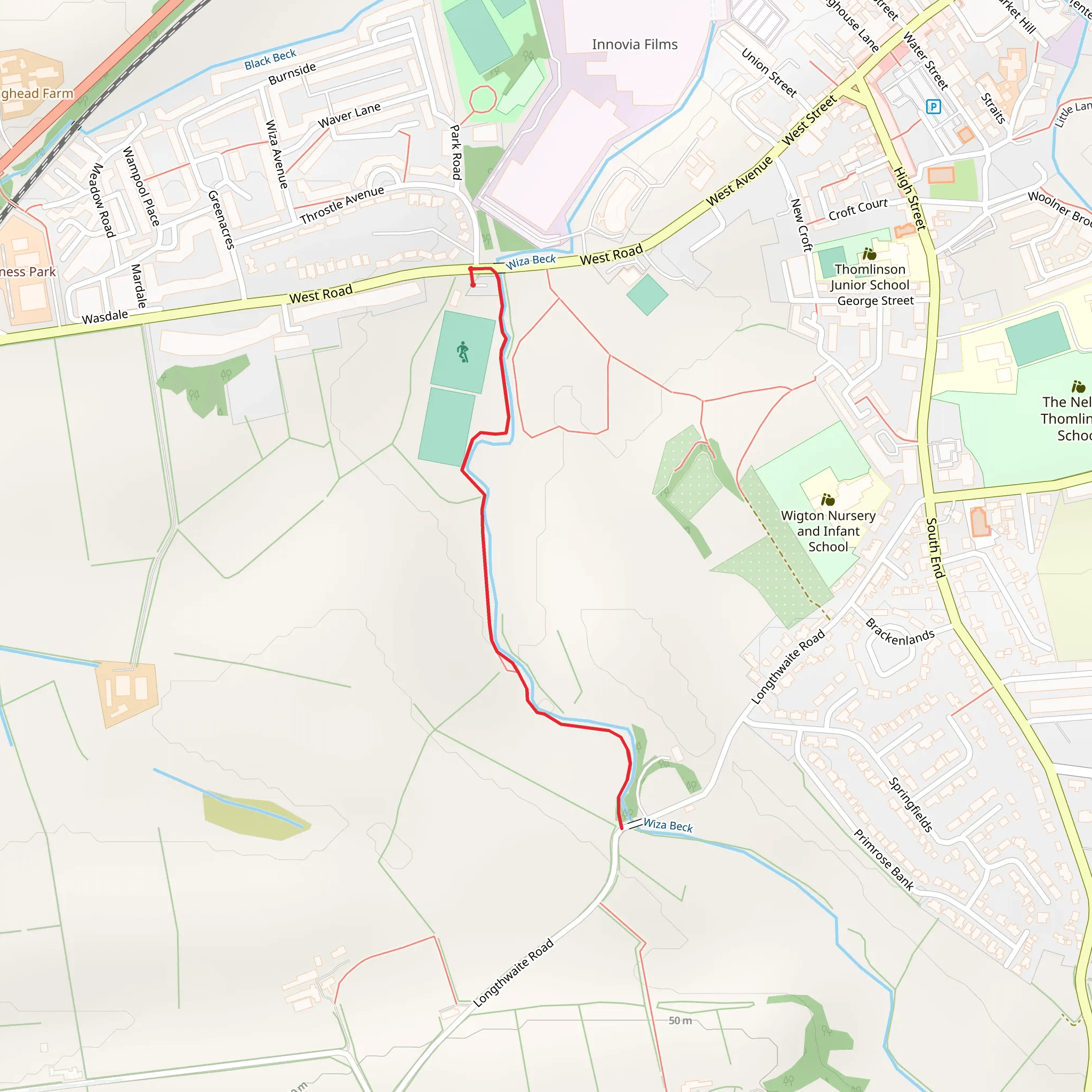 Wiza Beck Streamside Walk mobile static map