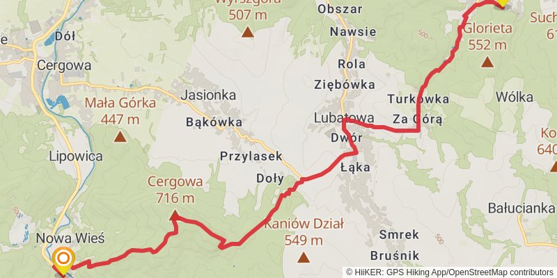 Main Beskid Trail stage 22 Map