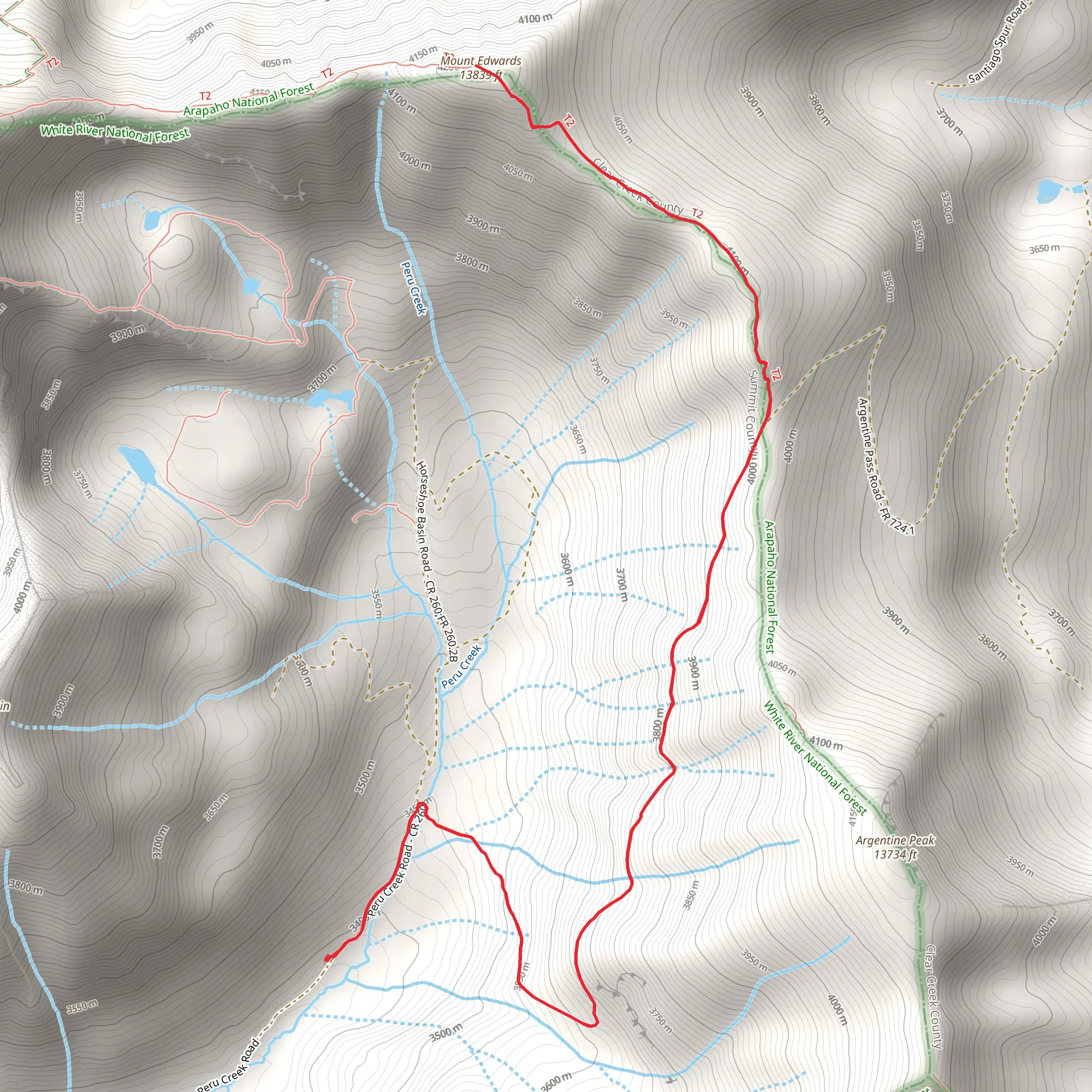 Mount Edwards via CDT mobile static map