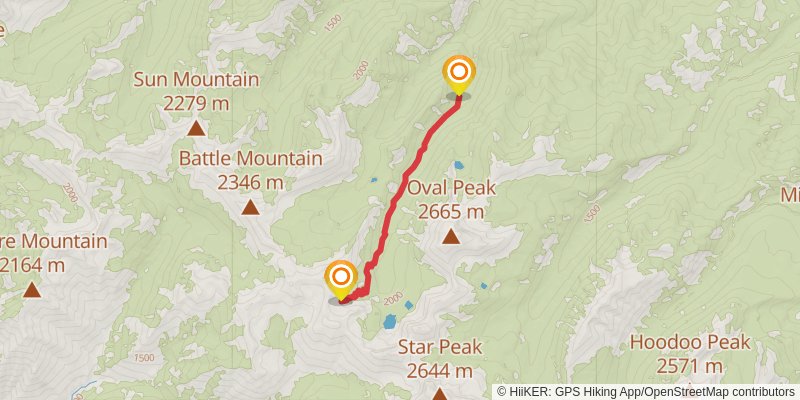 Oval Lakes via Eagle Creek Trail stage 2 Map