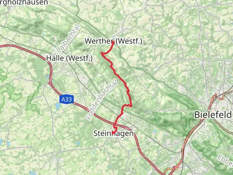 Steinhagen to Werther via Bielefeld-Werther
