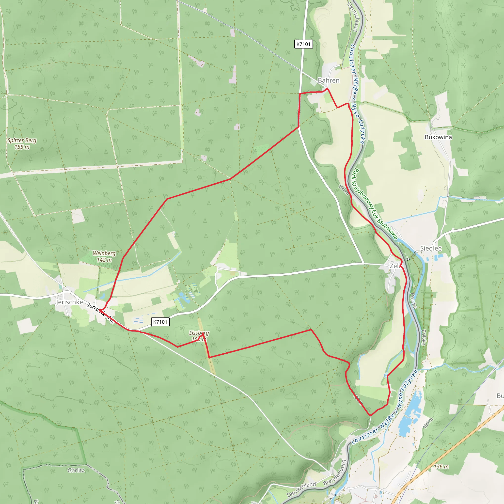 Rundweg Jerischker Wald mobile static map