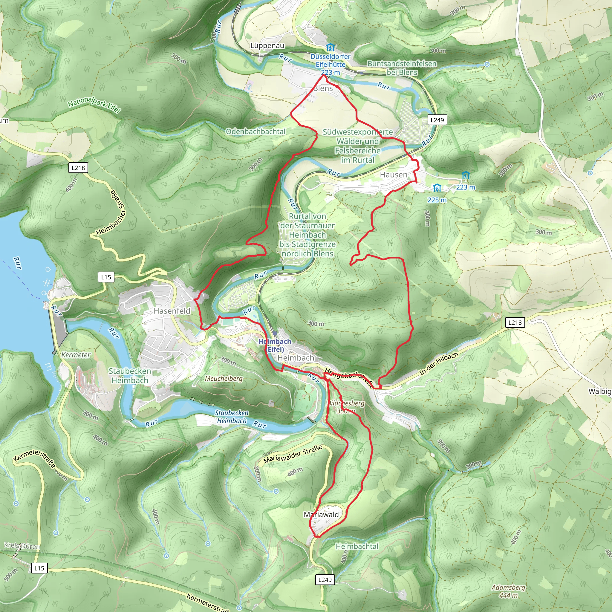 Blens and Heimbach Loop mobile static map