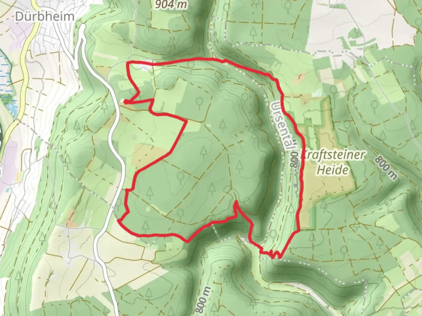 An image depicting the trail Risiberg, Ruine Kraftstein and Wallenburg Loop via Tiefenweg and its surrounding area.