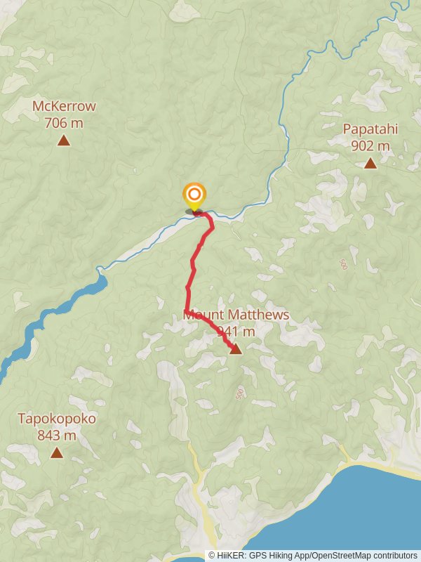 Mount Matthews Track mobile static map