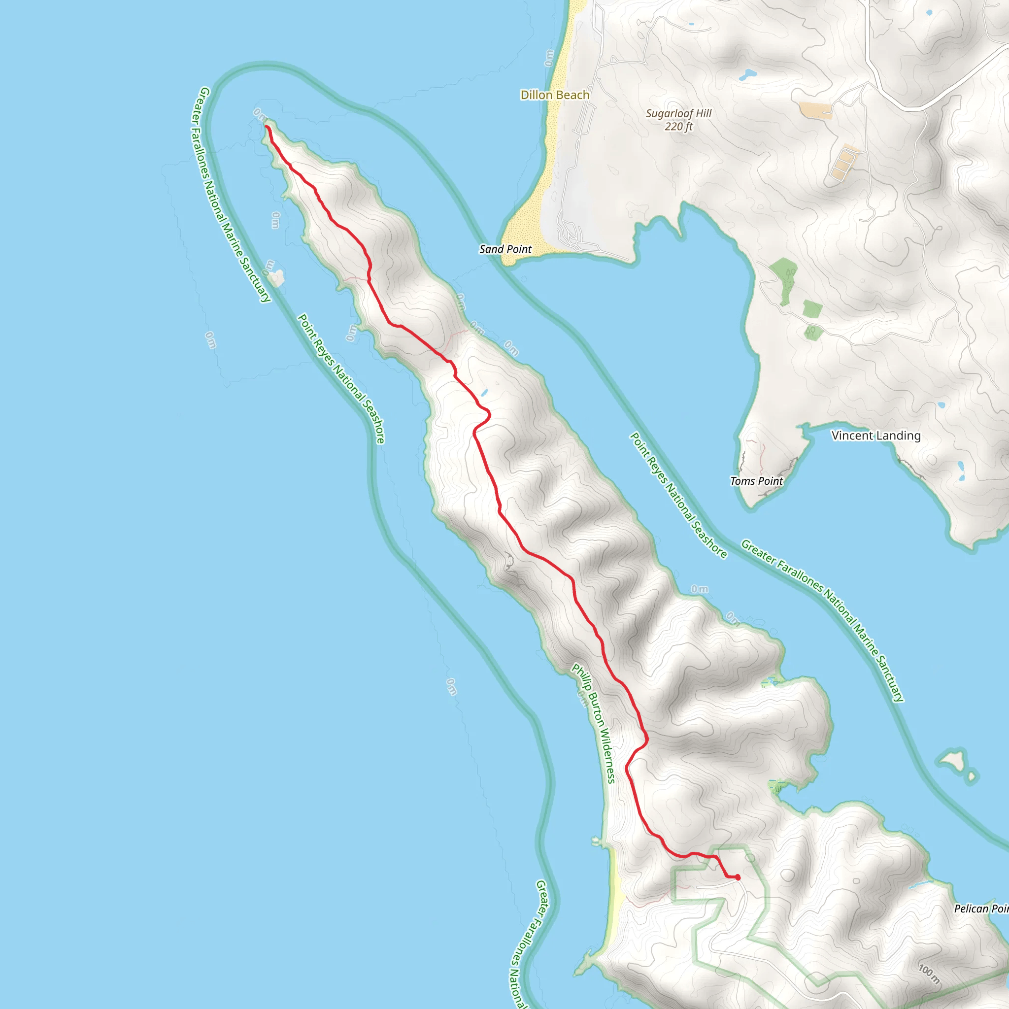 Tomales Point Trail mobile static map