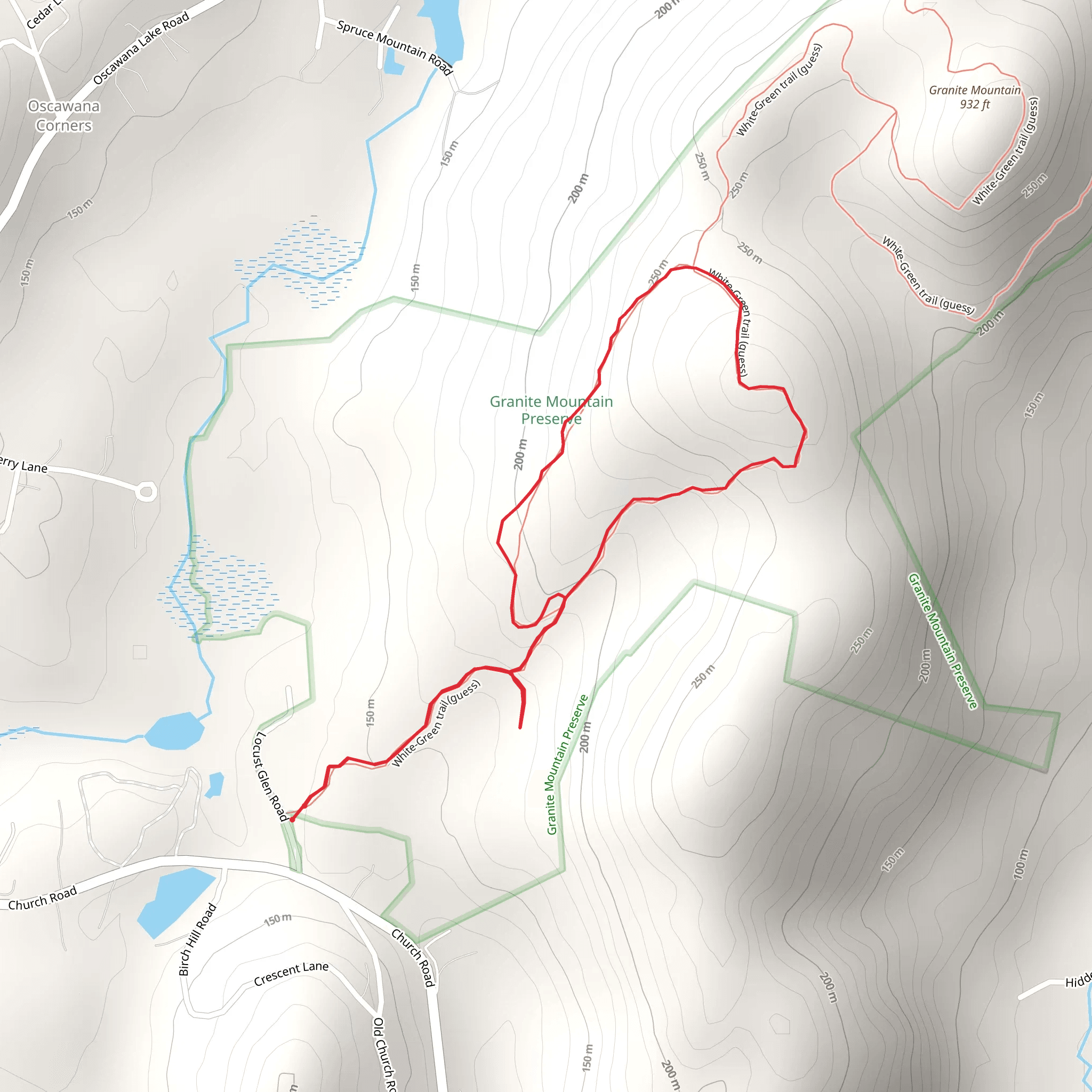 Granite Mountain from Locust Glen Road mobile static map
